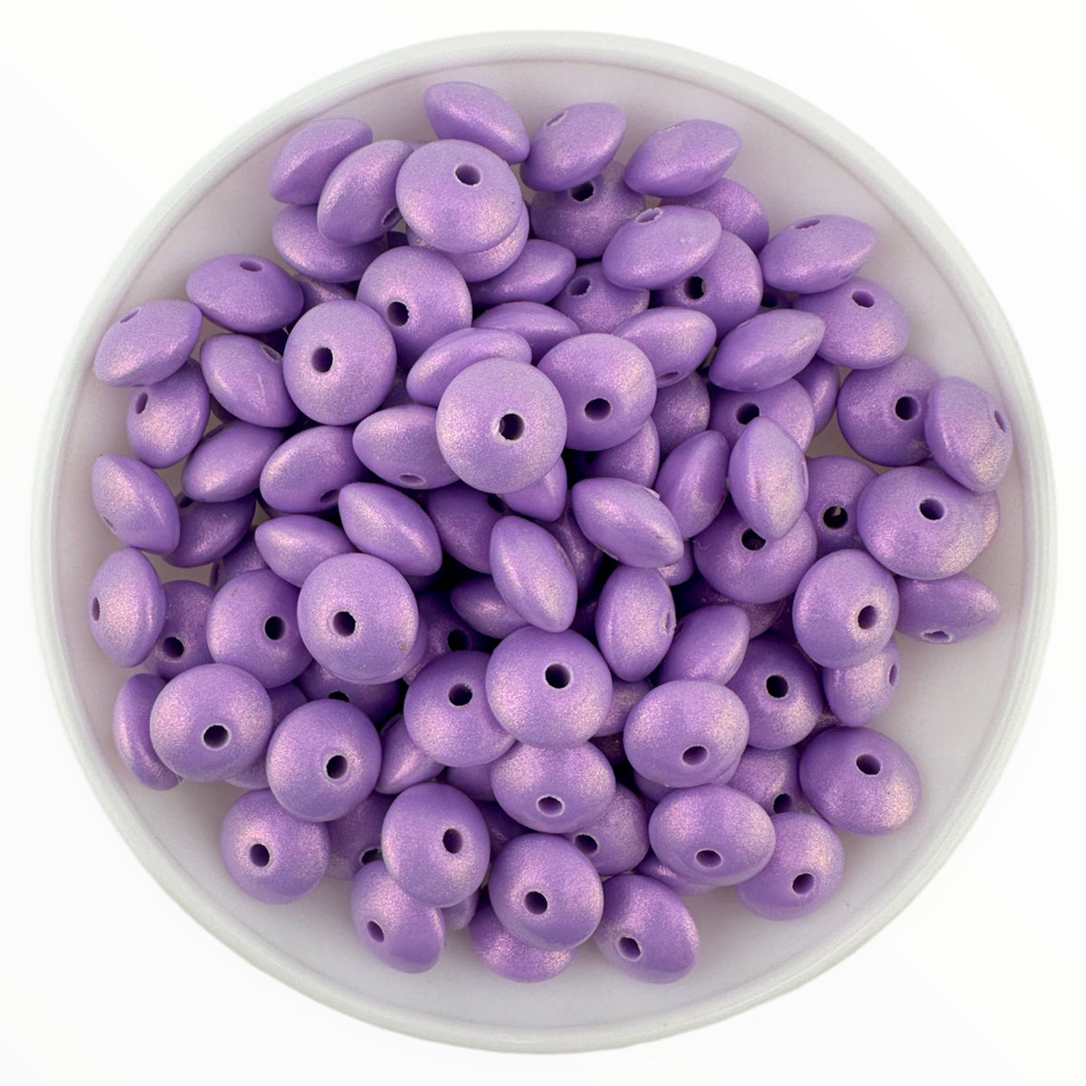L4 Pastel Purple Silicone Lentil Bead Exclusive Platinum Moose Beads