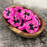 S-1086 Pink Disco Witch On A Broom (Glow In The Dark) Silicone Focal EXCLUSIVE