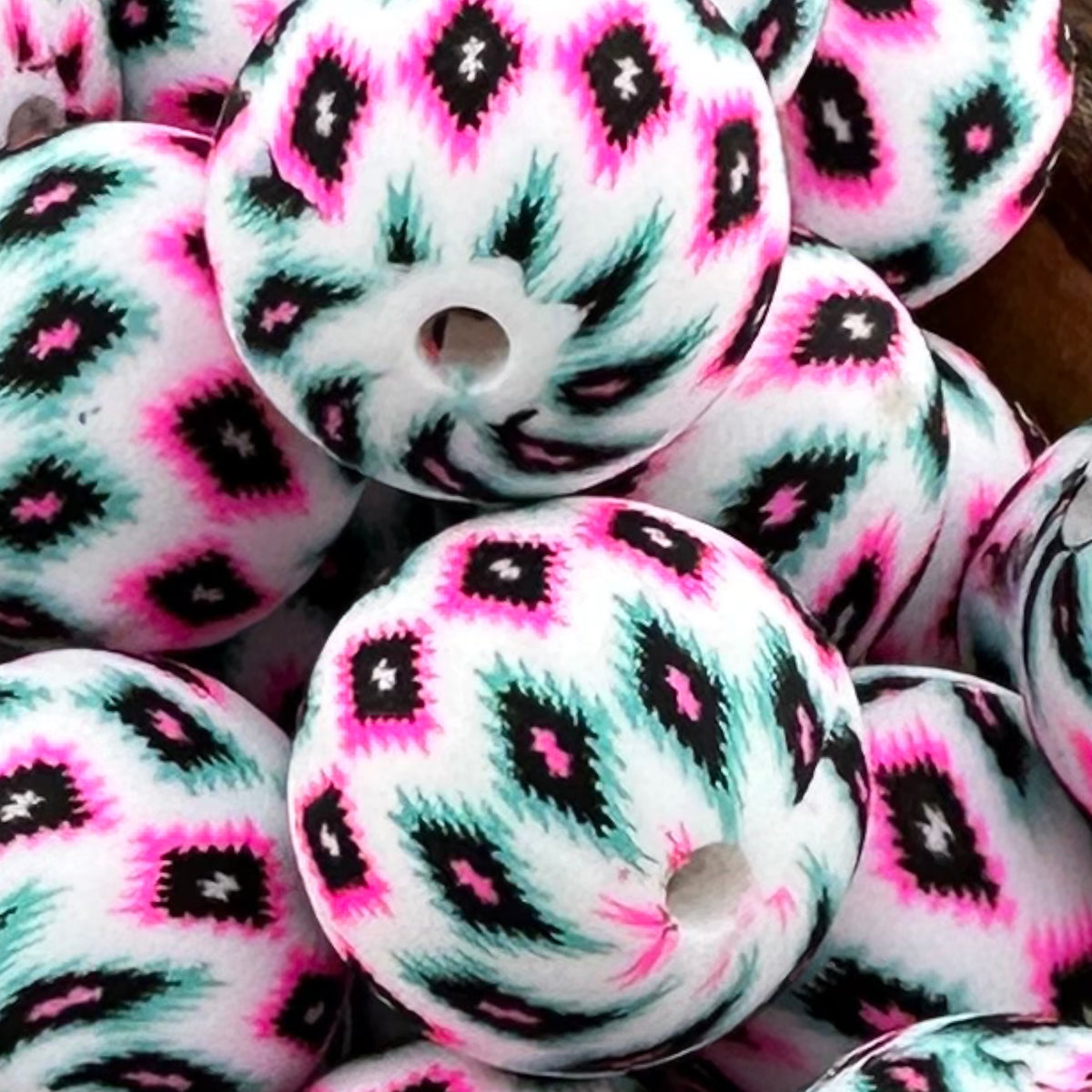 S316 Aztec MAMA Silicone Buddy EXCLUSIVE Platinum Moose Beads and