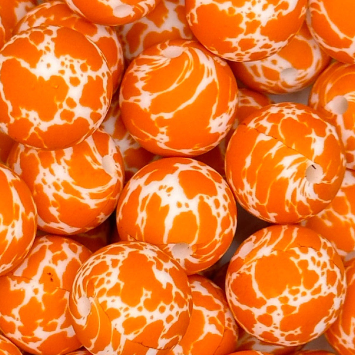 RUST Cowhide 15mm Silicone Bead EXCLUSIVE Platinum Moose Beads and