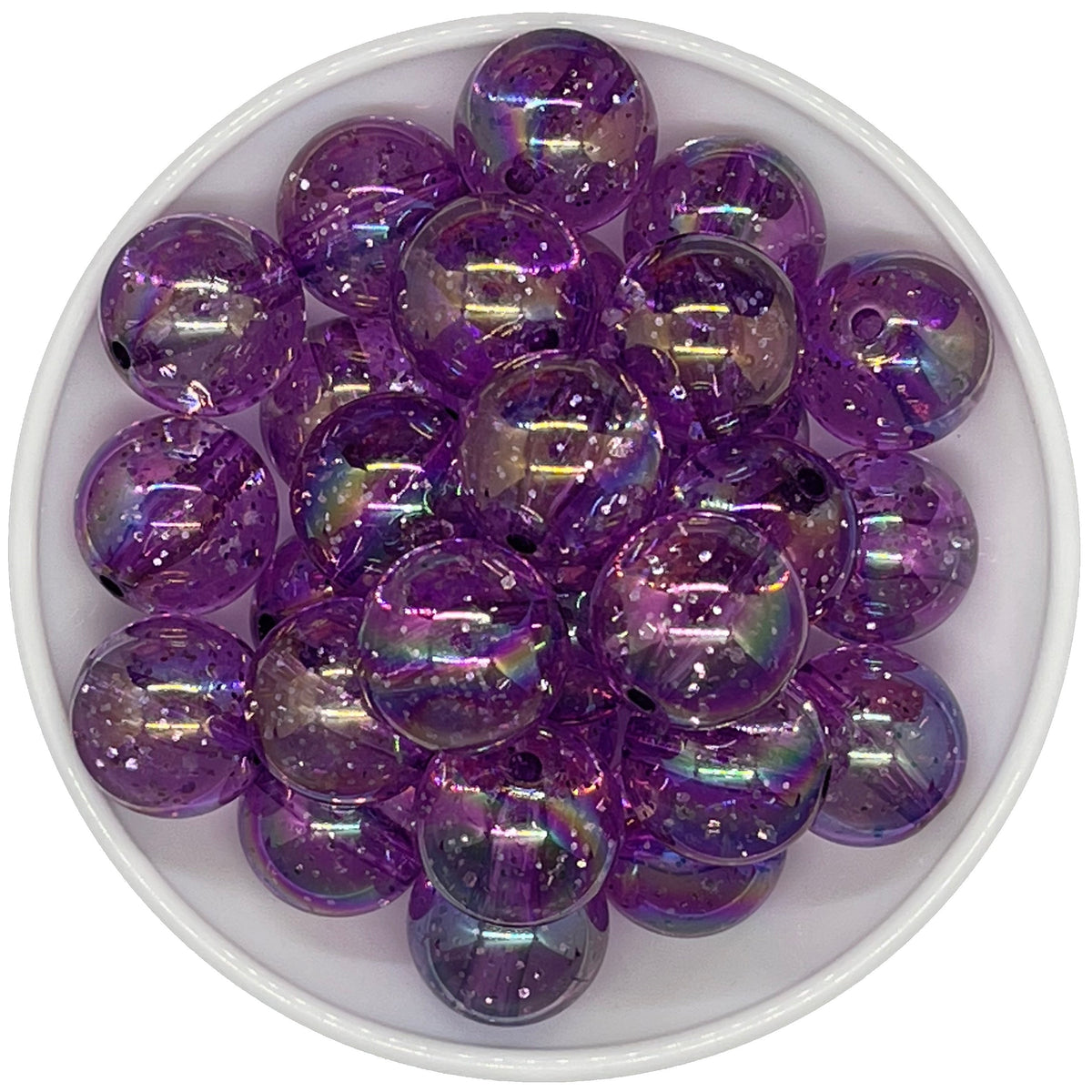 Purple Iridescent w/ Glitter Platinum Moose Beads and Supplies