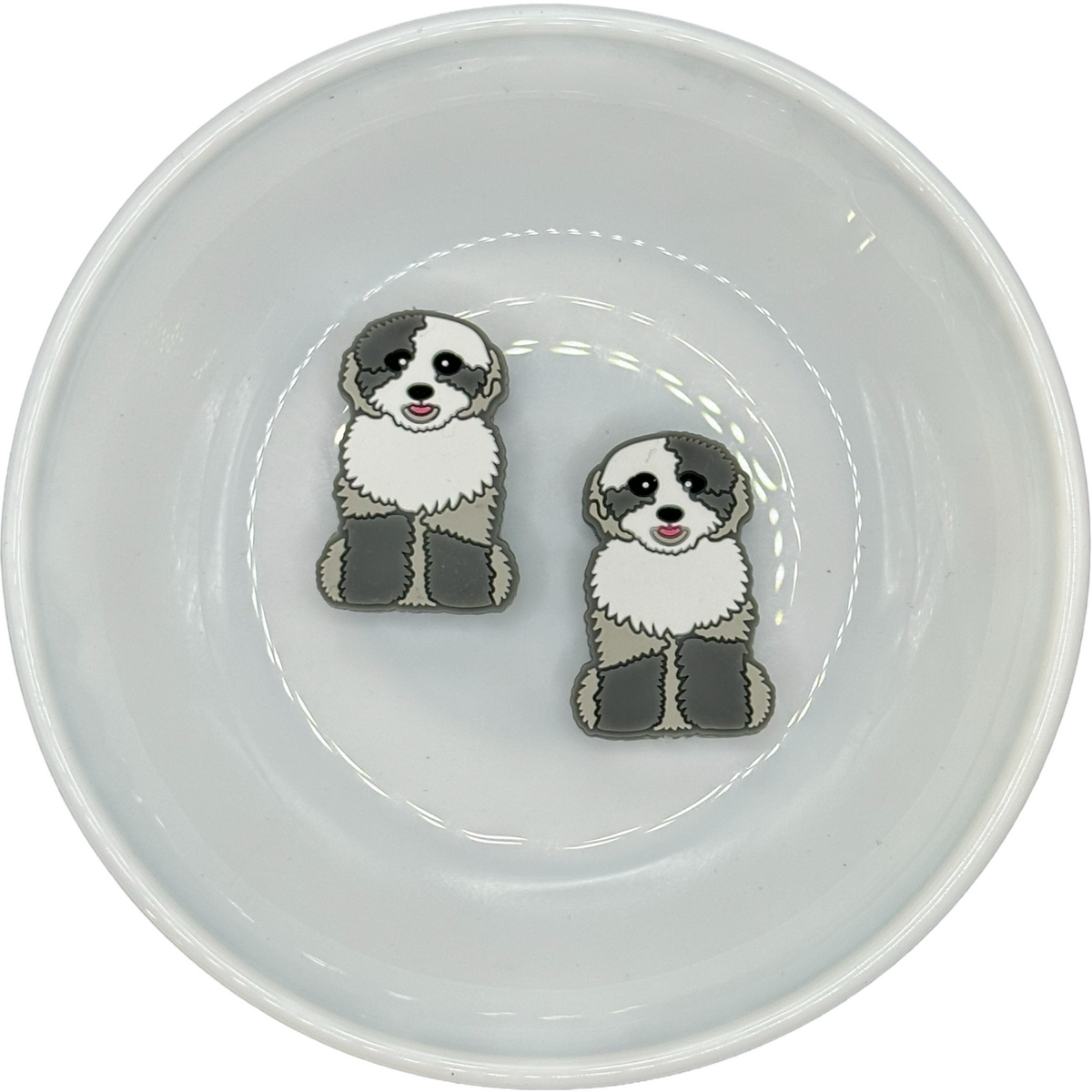 S231 Aussiedoodle Silicone Buddy EXCLUSIVE Platinum Moose Beads and