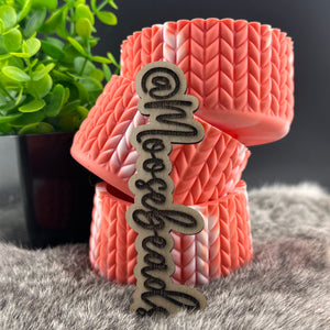 TB-12 Pucker Peach Cable Knit Sweater Silicone Boots for Tumblers EXCLUSIVE