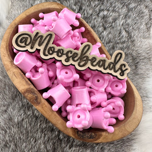 S-459 Sweet Pink Opal 3D Crown Silicone Focal
