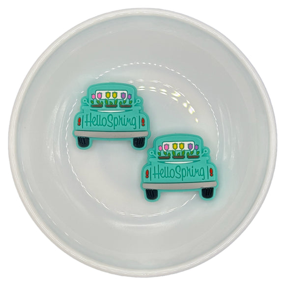 Turquoise Hello Spring Truck Silicone Buddy