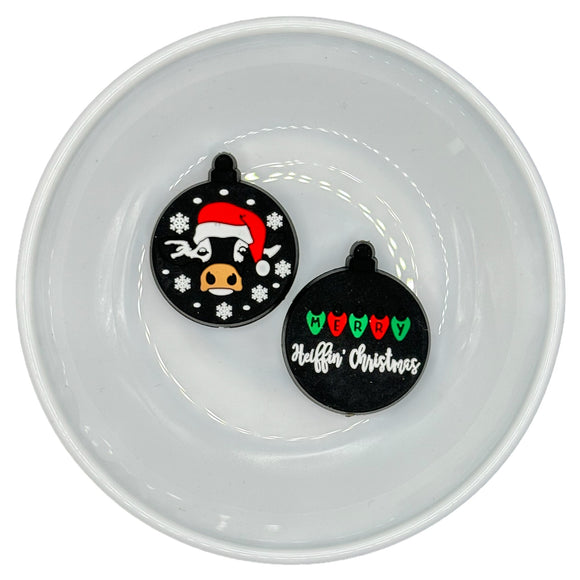 S-640 Black Cow Merry Heiffin' Christmas Silicone Buddy EXCLUSIVE