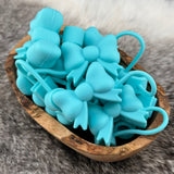 Turquoise SILICONE Bow Straw Topper EXCLUSIVE