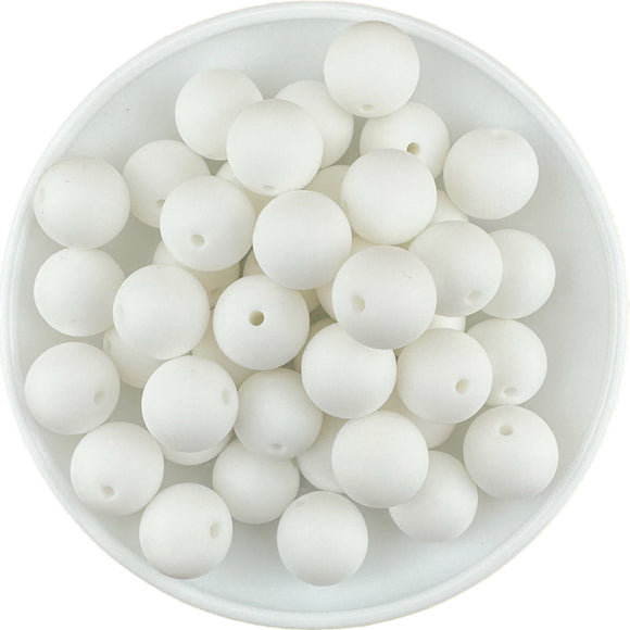 15-149 White 15mm Silicone Bead
