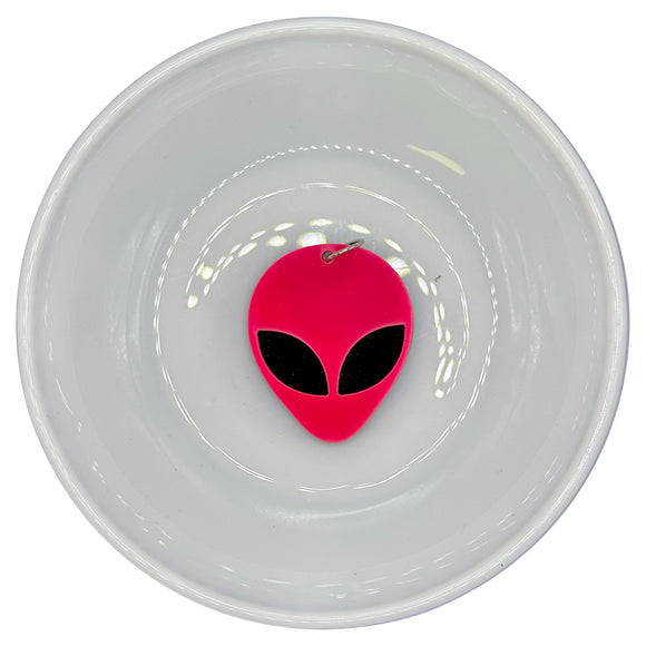 Neon Hot Pink Alien Large Resin Charm