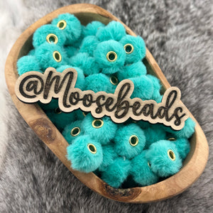 TURQUOISE Floofy Pom Large Hole Spacer 16mm