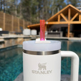Hot Pink Glitter 40oz Plastic Straw (1 straw)