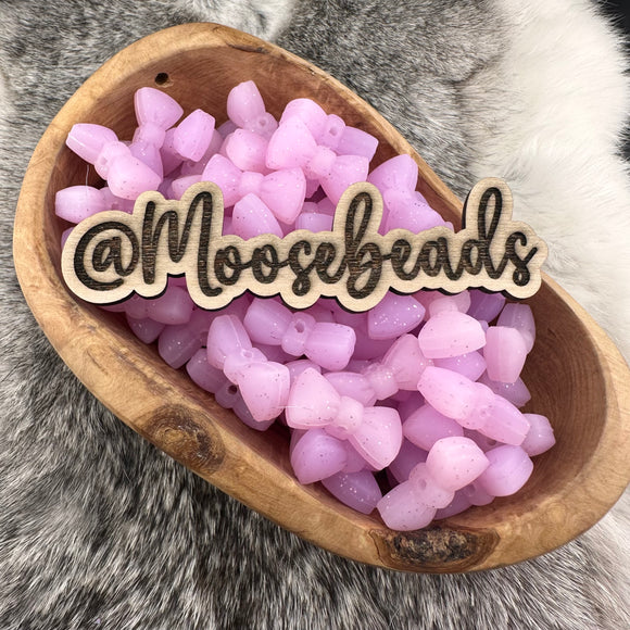 Pink Glitter Small BOW Silicone Buddy EXCLUSIVE