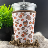 MEDIUM Reuseable Iced Coffee Cup Sleeve (Koozie) EXCLUSIVE (14 Patterns in Drop Down Menu)