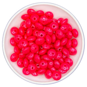 L-13 Fuchsia Opal Silicone Lentil Bead 12x6mm