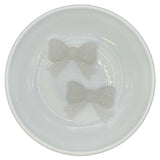 S-374 White Glitter Bow w/ Tails Silicone Buddy EXCLUSIVE