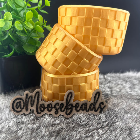 Metallic Gold Checkered Silicone Tumbler Boot