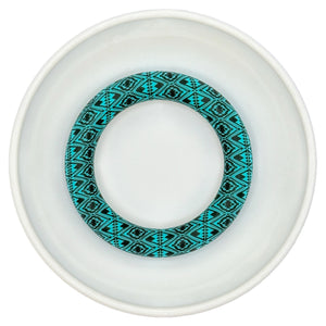 Turquoise & Black Western Print 65mm Silicone Ring/Pendant