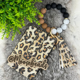 Leopard Beaded Wristlet Keychain