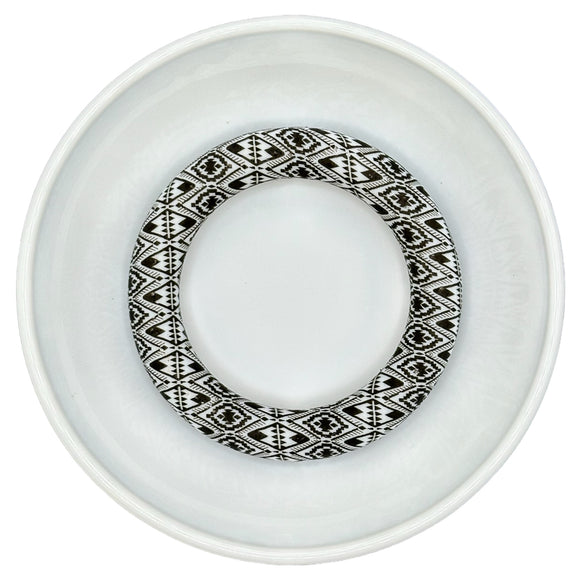 Black & White Western Print 65mm Silicone Ring/Pendant