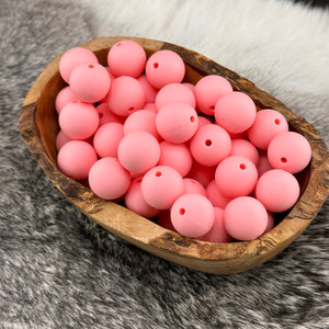 15-204 Coquette pink Solid 15mm Silicone Bead EXCLUSIVE