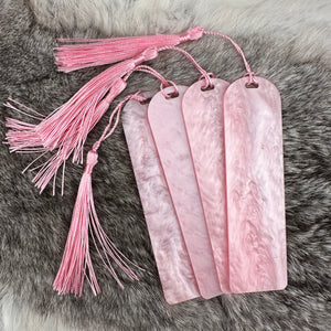 Ballerina Pink Pearlescent Acrylic Beadable Bookmark w/ Tassel