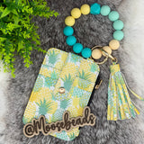 Pineapple Beaded Wristlet Keychain