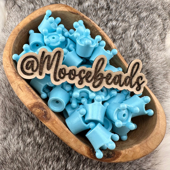 S-426 Pastel Blue Opal 3D Crown Silicone Focal