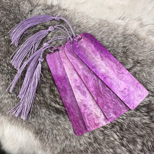 Pearlescent Purple Acrylic Beadable Bookmark w/ Tassel