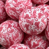 15-170 Pink Cowgirl Print 15mm Silicone Bead