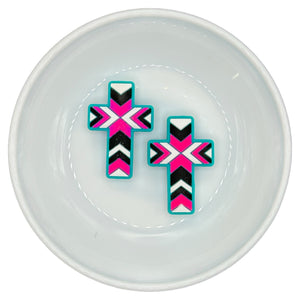 S-12 Aztec Cross (White/Black/Hot Pink/Turquoise) Silicone Buddy EXCLUSIVE