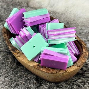 Mint & Shades of Purple 3D STACKED BOOKS Silicone Focal