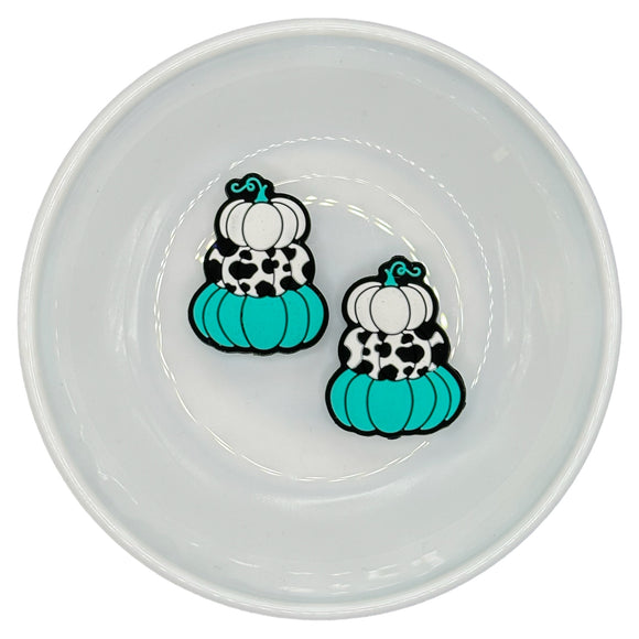 S-638 Turquoise Stacked Pumpkins Silicone Buddy