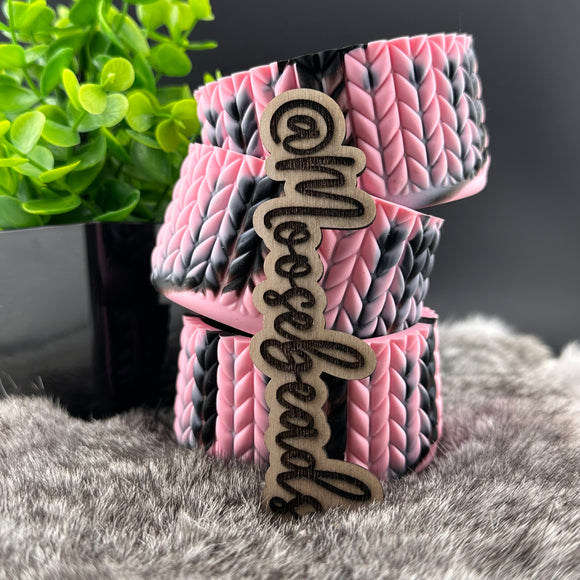 Messi Pink & Black Swirl Cable Knit Sweater Silicone Boots for Tumblers EXCLUSIVE