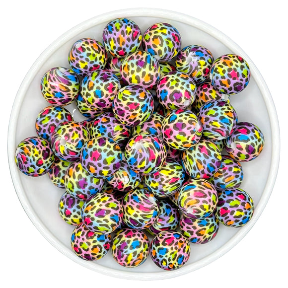 15-63 Lisa Frank Leopard 15mm Silicone Bead