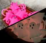 PINK Glow In The Dark Ghost SILICONE 3D Straw Topper EXCLUSIVE