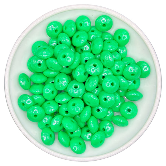 Lucky Green Shimmer Silicone Lintel Bead 12x6mm