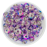 Purple Watercolors Large Hole Spacer 14mm