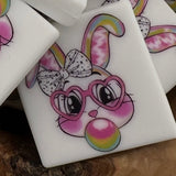 S-1162 Bubble Gum Bunny Printed Silicone Focal EXCLUSIVE (2 Pack)