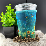 Highland Cow w/ Scarf & Bow Reuseable Iced Coffee Cup Sleeve (Koozie) EXCLUSIVE