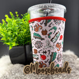 MEDIUM Reuseable Iced Coffee Cup Sleeve (Koozie) EXCLUSIVE (Multiple Designs in Drop Down Menu)