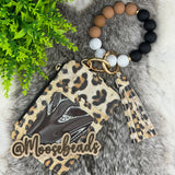 Leopard Beaded Wristlet Keychain