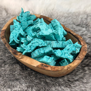 S-1159 Turquoise Faux Stone Wolf Silicone Focal EXCLUSIVE