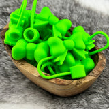 BST-72 NEON Green SILICONE Bow Straw Topper EXCLUSIVE
