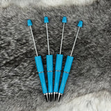 Neon Blue PLASTIC Beadable Ink Pen