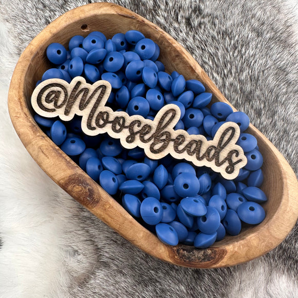 Yale Blue Silicone Lentil Bead