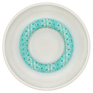 Turquoise & White Western Print 65mm Silicone Ring/Pendant