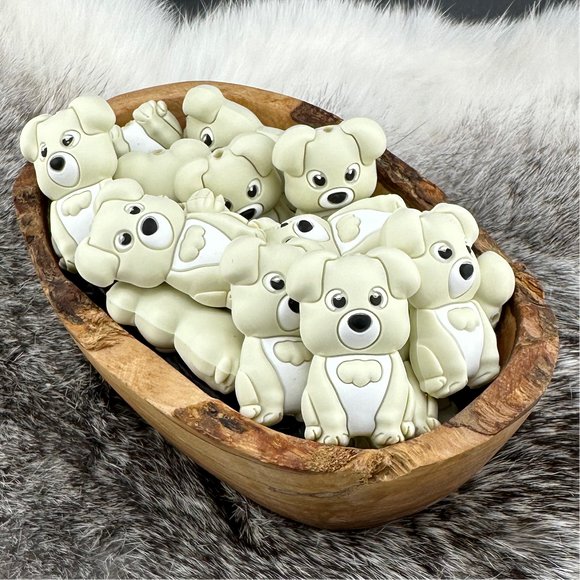 S-901 Winston the Cream 3D Dog Focal Bead EXCLUSIVE