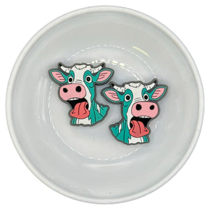 Turquoise SCREAMING Cow Silicone Buddy EXCLUSIVE