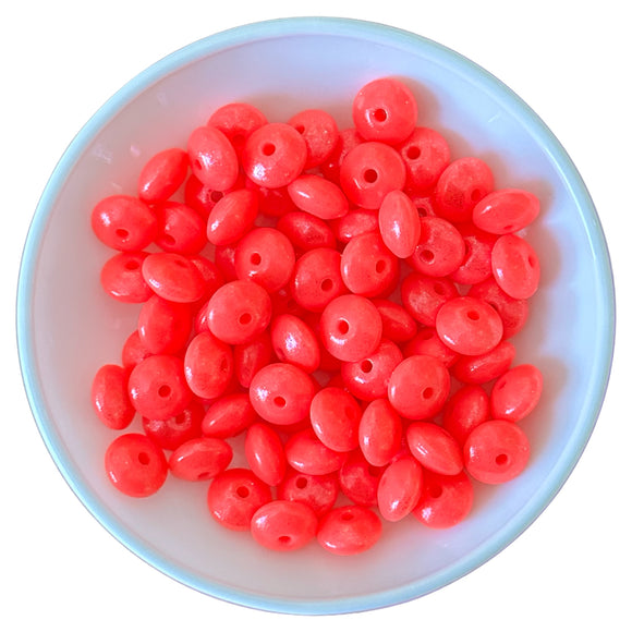 Summer Pink Shimmer Silicone Lintel Bead 12x6mm