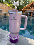 TB-40 Purple Embossed Quatrefoil Silicone Tumbler Boot